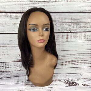 Cody #2 Darkest Brown Straight Partial Lace 1/2 Wig Lace Front New Synthetic
